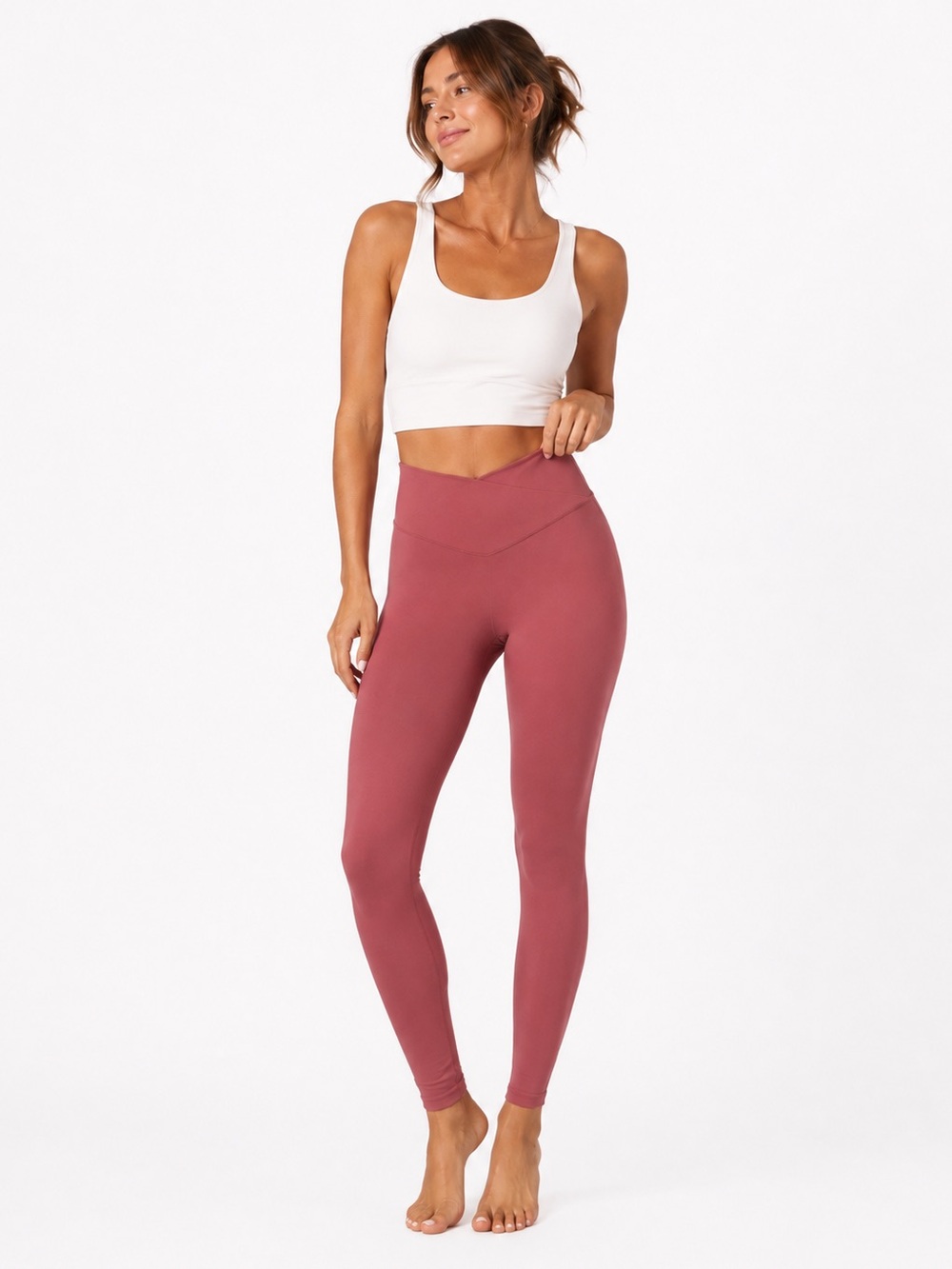 Aerie OFFLINE Real Me 7/8 High Rise Long Inseam Leggings Small Pink
